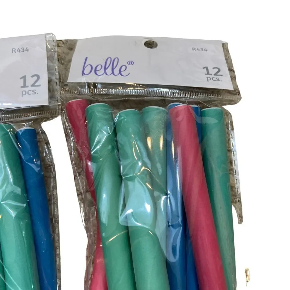 Two‎ Packs of Brand New Belle No Heat Twist Rollers 24 Total